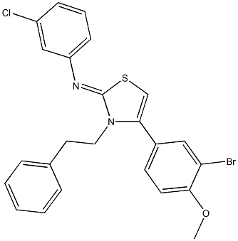 N-(4-(3-bromo-4-methoxyphenyl)-3-(2-phenylethyl)-1,3-thiazol-2(3H)-ylidene)-N-(3-chlorophenyl)amine Struktur