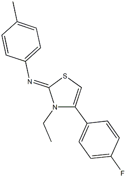 N-(3-ethyl-4-(4-fluorophenyl)-1,3-thiazol-2(3H)-ylidene)-N-(4-methylphenyl)amine Struktur