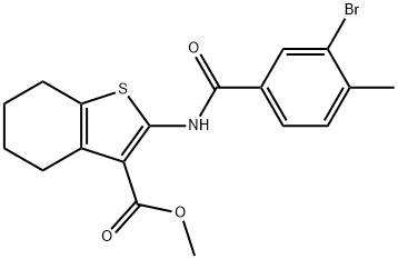 methyl 2-[(3-bromo-4-methylbenzoyl)amino]-4,5,6,7-tetrahydro-1-benzothiophene-3-carboxylate Struktur