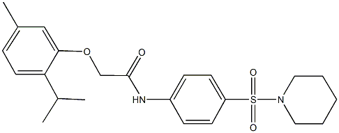 2-(2-isopropyl-5-methylphenoxy)-N-[4-(1-piperidinylsulfonyl)phenyl]acetamide Struktur