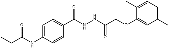 N-[4-({2-[(2,5-dimethylphenoxy)acetyl]hydrazino}carbonyl)phenyl]propanamide Struktur