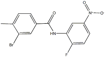 3-bromo-N-{2-fluoro-5-nitrophenyl}-4-methylbenzamide Struktur