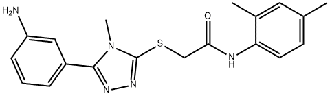 2-{[5-(3-aminophenyl)-4-methyl-4H-1,2,4-triazol-3-yl]sulfanyl}-N-(2,4-dimethylphenyl)acetamide Struktur