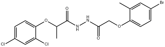 N'-[(4-bromo-2-methylphenoxy)acetyl]-2-(2,4-dichlorophenoxy)propanohydrazide Struktur