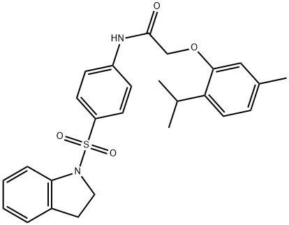 N-[4-(2,3-dihydro-1H-indol-1-ylsulfonyl)phenyl]-2-(2-isopropyl-5-methylphenoxy)acetamide Struktur