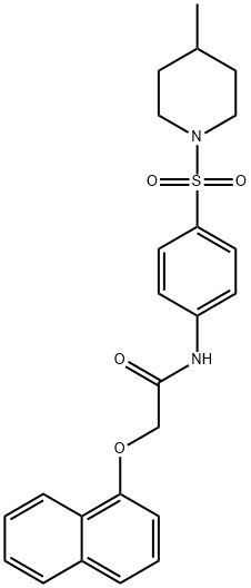 N-{4-[(4-methyl-1-piperidinyl)sulfonyl]phenyl}-2-(1-naphthyloxy)acetamide Struktur