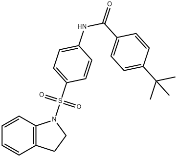 4-tert-butyl-N-[4-(2,3-dihydro-1H-indol-1-ylsulfonyl)phenyl]benzamide Struktur