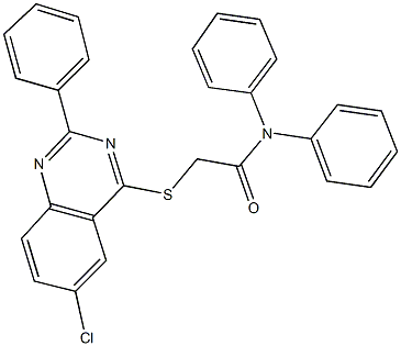 2-[(6-chloro-2-phenyl-4-quinazolinyl)sulfanyl]-N,N-diphenylacetamide Struktur