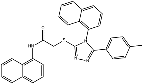 2-{[5-(4-methylphenyl)-4-(1-naphthyl)-4H-1,2,4-triazol-3-yl]sulfanyl}-N-(1-naphthyl)acetamide Struktur