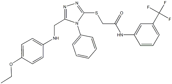 2-({5-[(4-ethoxyanilino)methyl]-4-phenyl-4H-1,2,4-triazol-3-yl}sulfanyl)-N-[3-(trifluoromethyl)phenyl]acetamide Struktur