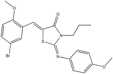 5-(5-bromo-2-methoxybenzylidene)-2-[(4-methoxyphenyl)imino]-3-propyl-1,3-thiazolidin-4-one Struktur