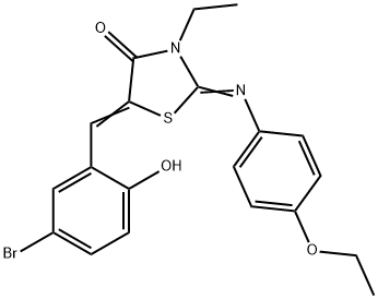 5-(5-bromo-2-hydroxybenzylidene)-2-[(4-ethoxyphenyl)imino]-3-ethyl-1,3-thiazolidin-4-one Struktur