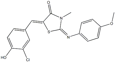 5-(3-chloro-4-hydroxybenzylidene)-2-[(4-methoxyphenyl)imino]-3-methyl-1,3-thiazolidin-4-one Struktur