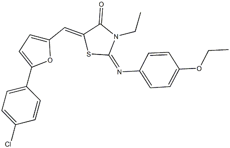 5-{[5-(4-chlorophenyl)-2-furyl]methylene}-2-[(4-ethoxyphenyl)imino]-3-ethyl-1,3-thiazolidin-4-one Struktur