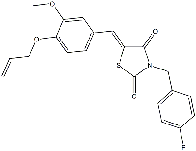 5-[4-(allyloxy)-3-methoxybenzylidene]-3-(4-fluorobenzyl)-1,3-thiazolidine-2,4-dione Struktur