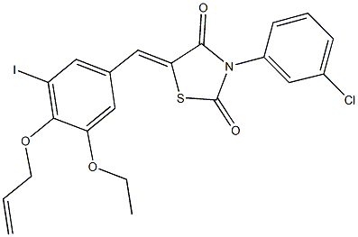 5-[4-(allyloxy)-3-ethoxy-5-iodobenzylidene]-3-(3-chlorophenyl)-1,3-thiazolidine-2,4-dione Struktur