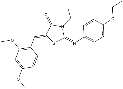 5-(2,4-dimethoxybenzylidene)-2-[(4-ethoxyphenyl)imino]-3-ethyl-1,3-thiazolidin-4-one Struktur