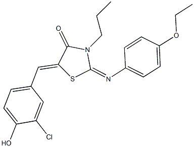 5-(3-chloro-4-hydroxybenzylidene)-2-[(4-ethoxyphenyl)imino]-3-propyl-1,3-thiazolidin-4-one Struktur