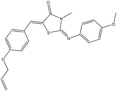 5-[4-(allyloxy)benzylidene]-2-[(4-methoxyphenyl)imino]-3-methyl-1,3-thiazolidin-4-one Struktur