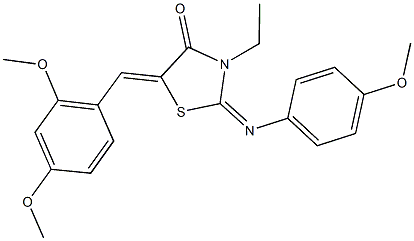 5-(2,4-dimethoxybenzylidene)-3-ethyl-2-[(4-methoxyphenyl)imino]-1,3-thiazolidin-4-one Struktur