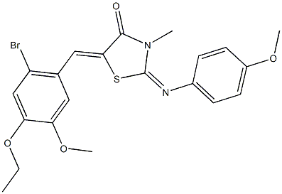 5-(2-bromo-4-ethoxy-5-methoxybenzylidene)-2-[(4-methoxyphenyl)imino]-3-methyl-1,3-thiazolidin-4-one Struktur