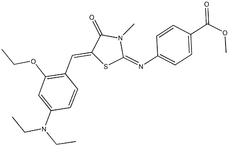 methyl 4-({5-[4-(diethylamino)-2-ethoxybenzylidene]-3-methyl-4-oxo-1,3-thiazolidin-2-ylidene}amino)benzoate Struktur