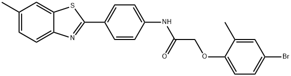 2-(4-bromo-2-methylphenoxy)-N-[4-(6-methyl-1,3-benzothiazol-2-yl)phenyl]acetamide Struktur