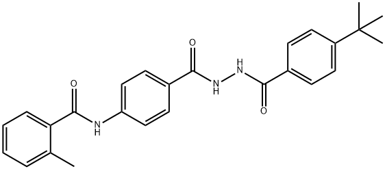 N-(4-{[2-(4-tert-butylbenzoyl)hydrazino]carbonyl}phenyl)-2-methylbenzamide Struktur