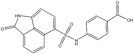 4-{[(2-oxo-1,2-dihydrobenzo[cd]indol-6-yl)sulfonyl]amino}benzoic acid Struktur