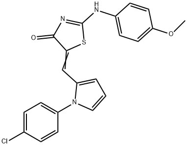 5-{[1-(4-chlorophenyl)-1H-pyrrol-2-yl]methylene}-2-[(4-methoxyphenyl)imino]-1,3-thiazolidin-4-one Struktur