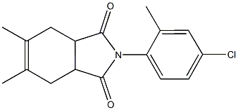 2-(4-chloro-2-methylphenyl)-5,6-dimethyl-3a,4,7,7a-tetrahydro-1H-isoindole-1,3(2H)-dione Struktur