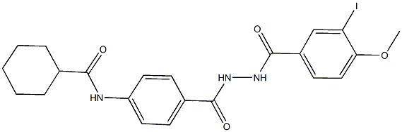 N-(4-{[2-(3-iodo-4-methoxybenzoyl)hydrazino]carbonyl}phenyl)cyclohexanecarboxamide Struktur