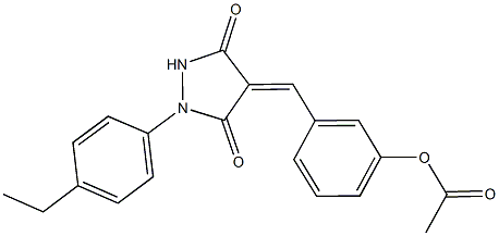 3-{[1-(4-ethylphenyl)-3,5-dioxo-4-pyrazolidinylidene]methyl}phenyl acetate Struktur