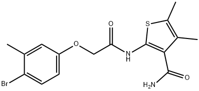 2-{[(4-bromo-3-methylphenoxy)acetyl]amino}-4,5-dimethyl-3-thiophenecarboxamide Struktur