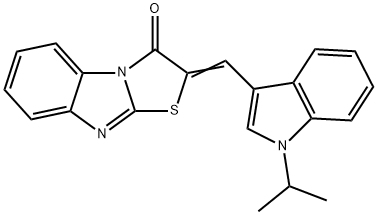 2-[(1-isopropyl-1H-indol-3-yl)methylene][1,3]thiazolo[3,2-a]benzimidazol-3(2H)-one Struktur