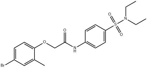 2-(4-bromo-2-methylphenoxy)-N-{4-[(diethylamino)sulfonyl]phenyl}acetamide Struktur