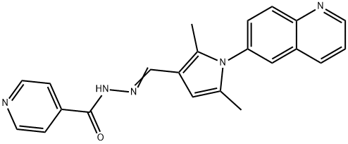 N'-{[2,5-dimethyl-1-(6-quinolinyl)-1H-pyrrol-3-yl]methylene}isonicotinohydrazide Struktur