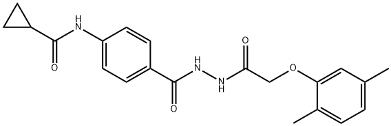 N-[4-({2-[(2,5-dimethylphenoxy)acetyl]hydrazino}carbonyl)phenyl]cyclopropanecarboxamide Struktur