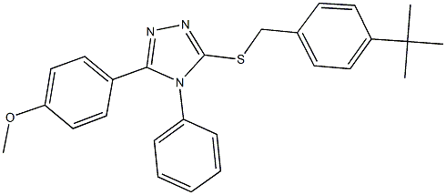 4-{5-[(4-tert-butylbenzyl)sulfanyl]-4-phenyl-4H-1,2,4-triazol-3-yl}phenyl methyl ether Struktur