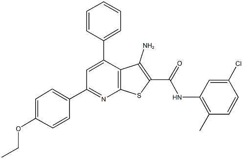 3-amino-N-(5-chloro-2-methylphenyl)-6-(4-ethoxyphenyl)-4-phenylthieno[2,3-b]pyridine-2-carboxamide Struktur