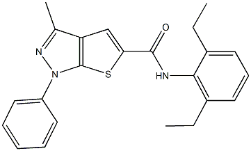 N-(2,6-diethylphenyl)-3-methyl-1-phenyl-1H-thieno[2,3-c]pyrazole-5-carboxamide Struktur