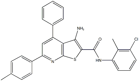 3-amino-N-(3-chloro-2-methylphenyl)-6-(4-methylphenyl)-4-phenylthieno[2,3-b]pyridine-2-carboxamide Struktur