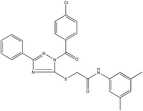 2-{[1-(4-chlorobenzoyl)-3-phenyl-1H-1,2,4-triazol-5-yl]sulfanyl}-N-(3,5-dimethylphenyl)acetamide Struktur