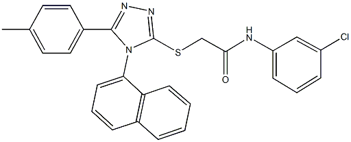 N-(3-chlorophenyl)-2-{[5-(4-methylphenyl)-4-(1-naphthyl)-4H-1,2,4-triazol-3-yl]sulfanyl}acetamide Struktur