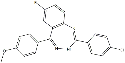 4-[2-(4-chlorophenyl)-7-fluoro-3H-1,3,4-benzotriazepin-5-yl]phenyl methyl ether Struktur