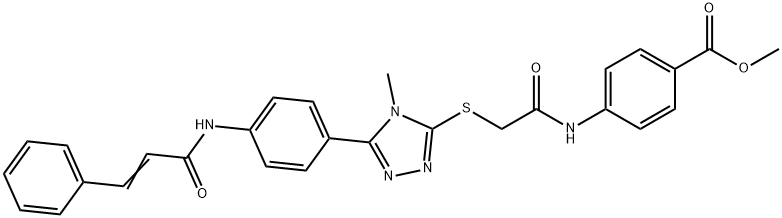 methyl 4-{[({5-[4-(cinnamoylamino)phenyl]-4-methyl-4H-1,2,4-triazol-3-yl}sulfanyl)acetyl]amino}benzoate Struktur