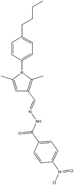 N'-{[1-(4-butylphenyl)-2,5-dimethyl-1H-pyrrol-3-yl]methylene}-4-nitrobenzohydrazide Struktur