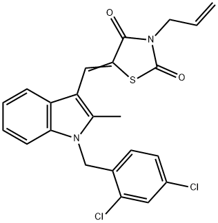 3-allyl-5-{[1-(2,4-dichlorobenzyl)-2-methyl-1H-indol-3-yl]methylene}-1,3-thiazolidine-2,4-dione Struktur