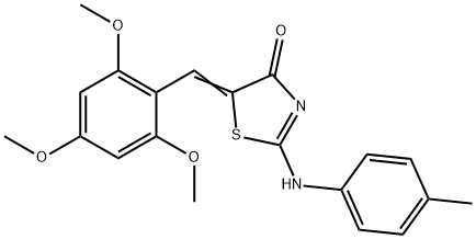 2-[(4-methylphenyl)imino]-5-(2,4,6-trimethoxybenzylidene)-1,3-thiazolidin-4-one Struktur