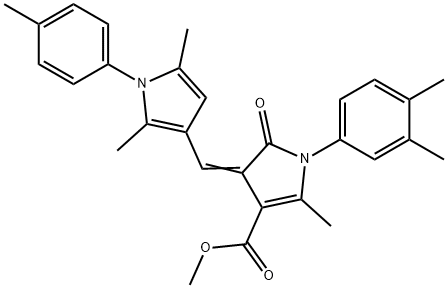 methyl 4-{[2,5-dimethyl-1-(4-methylphenyl)-1H-pyrrol-3-yl]methylene}-1-(3,4-dimethylphenyl)-2-methyl-5-oxo-4,5-dihydro-1H-pyrrole-3-carboxylate Struktur